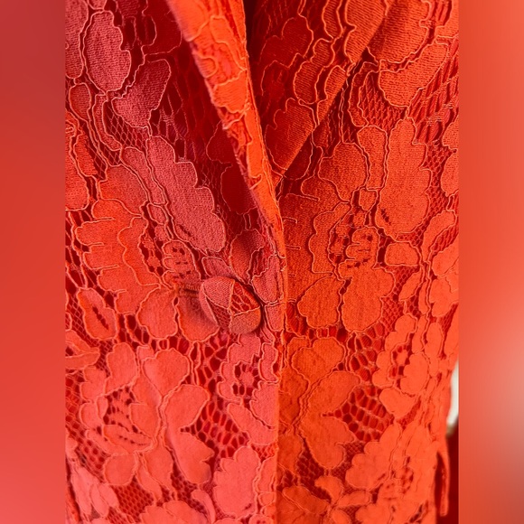 Boho Fabulous Floral Lace Notch Collar Open Blazer Jacket NWOT Ces Femme size M - Picture 4 of 10